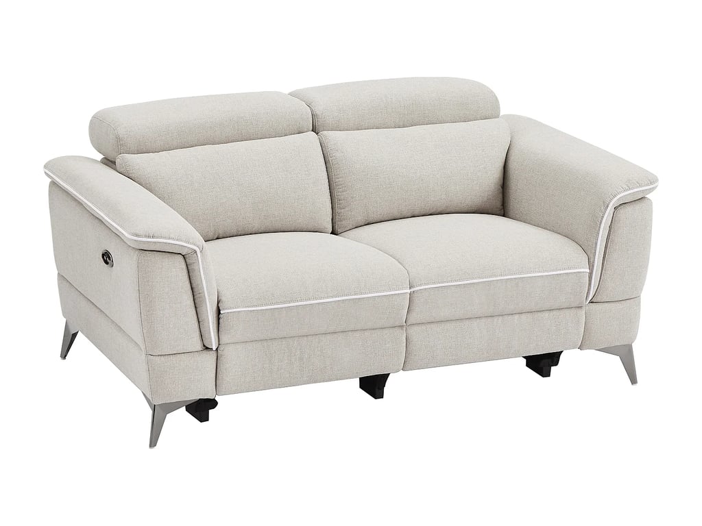 Macari canapé 2 places tissu beige relax électrique - Vue supplémentaire 2