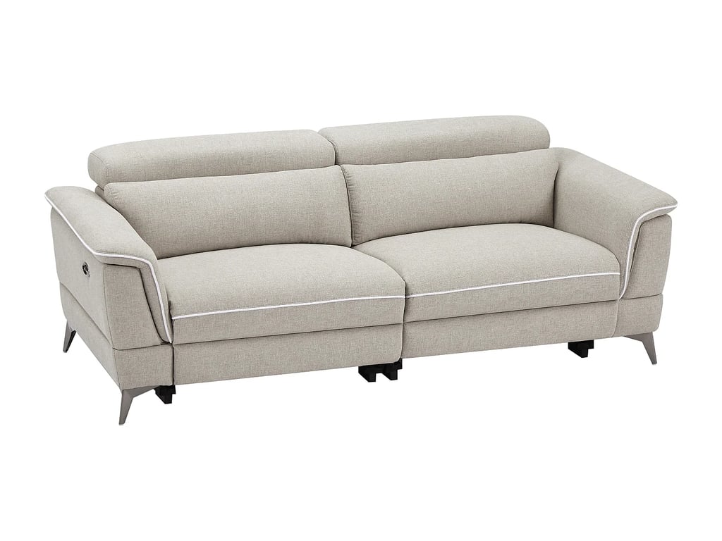 Macari canapé 3 places tissu beige relax électrique - Vue supplémentaire 3