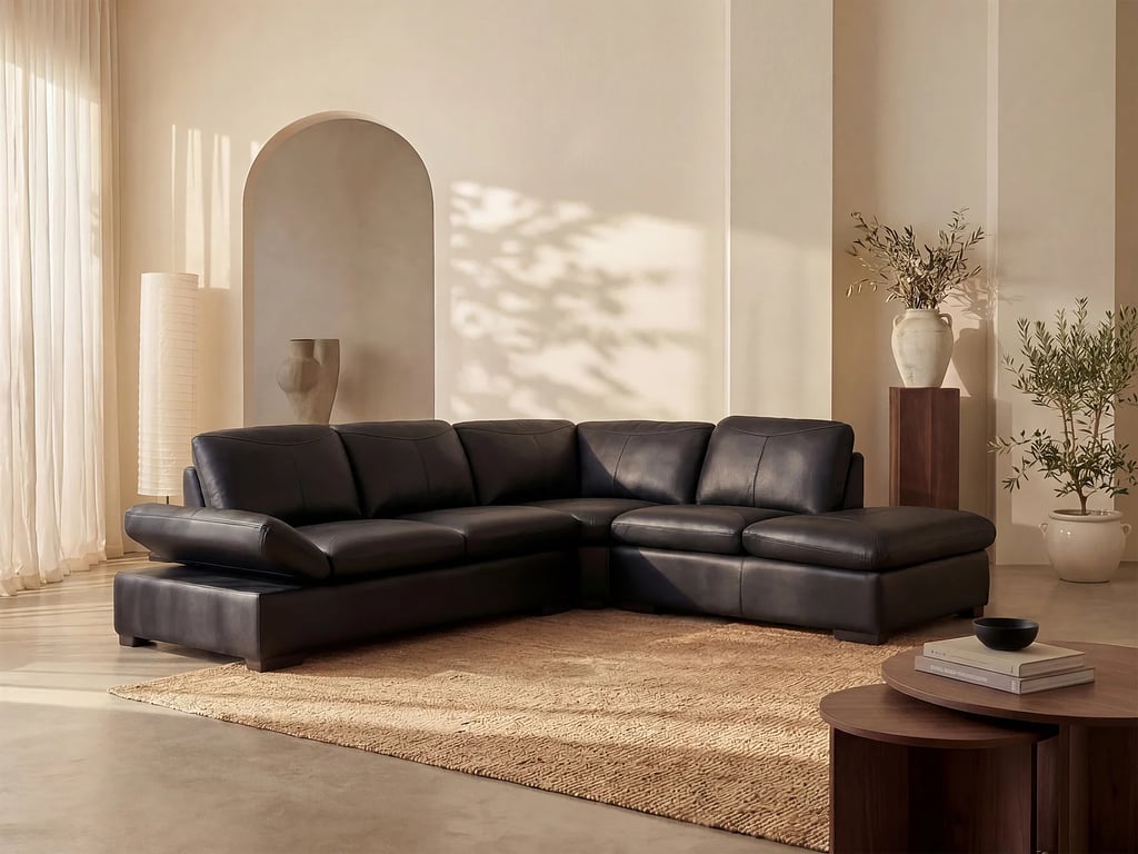 Produit similaire: Onyx II canapé d'angle droit 5 places cuir noir