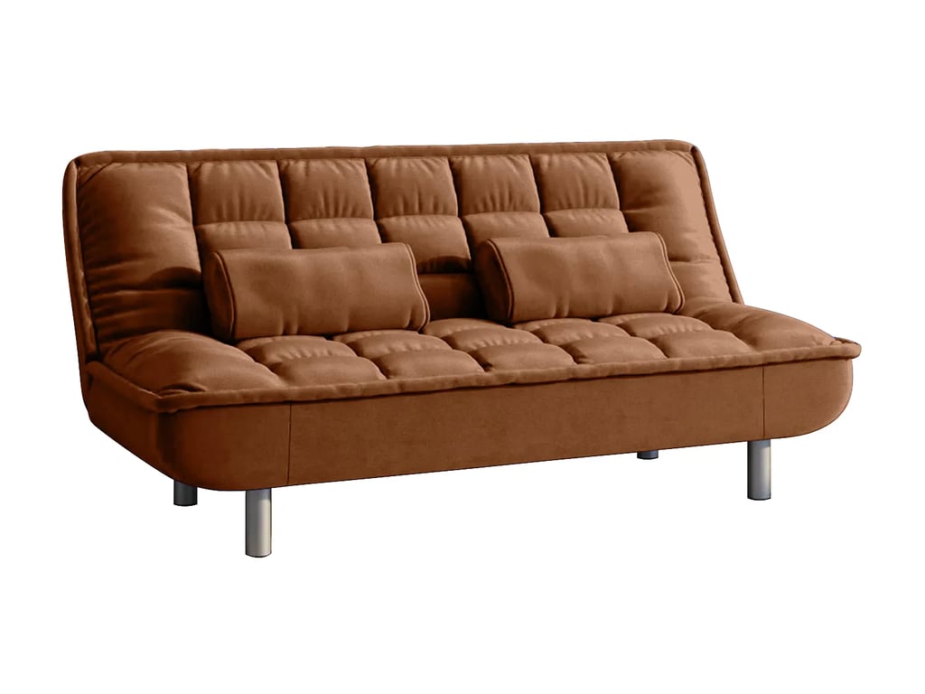 Mishan canapé convertible 3 places clic clac tissu marron - Vue supplémentaire 3