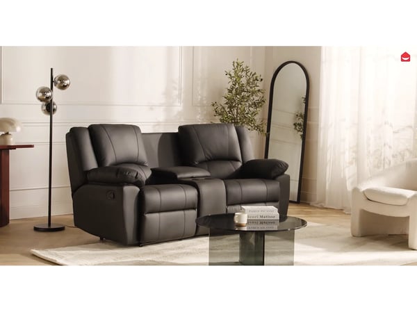 Aroma canapé 3 places cuir rouge relax