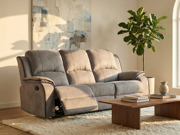Hernani canapé 3 places microfibre gris relax
