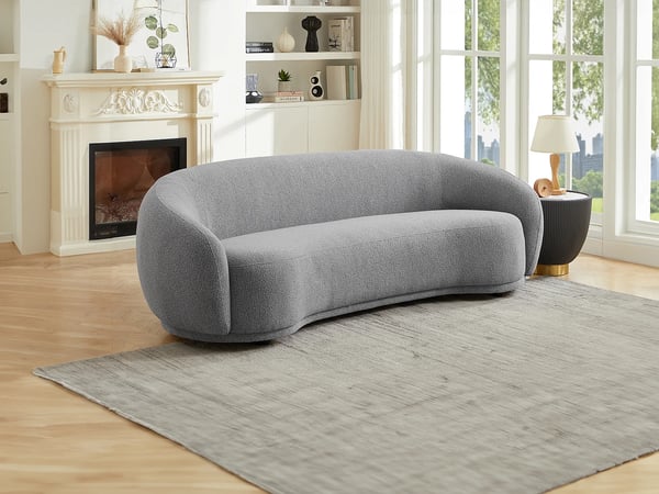 Bovana canapé 3 places tissu bouclette gris
