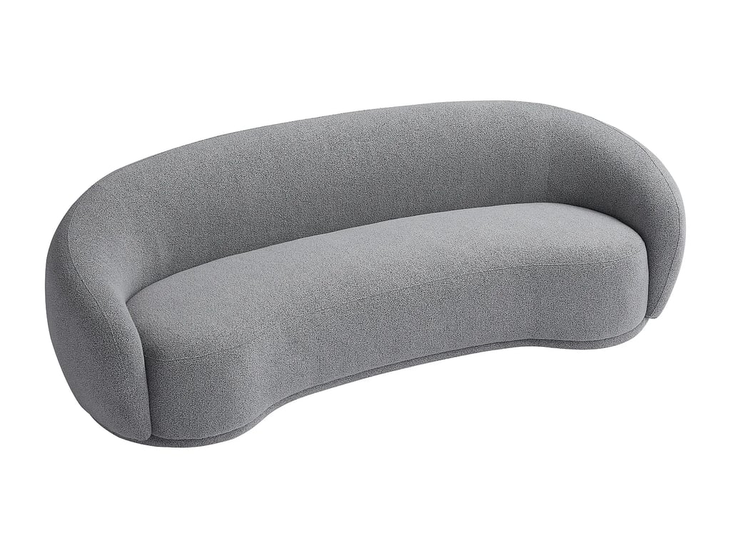 Bovana canapé 3 places tissu bouclette gris - Vue supplémentaire 1