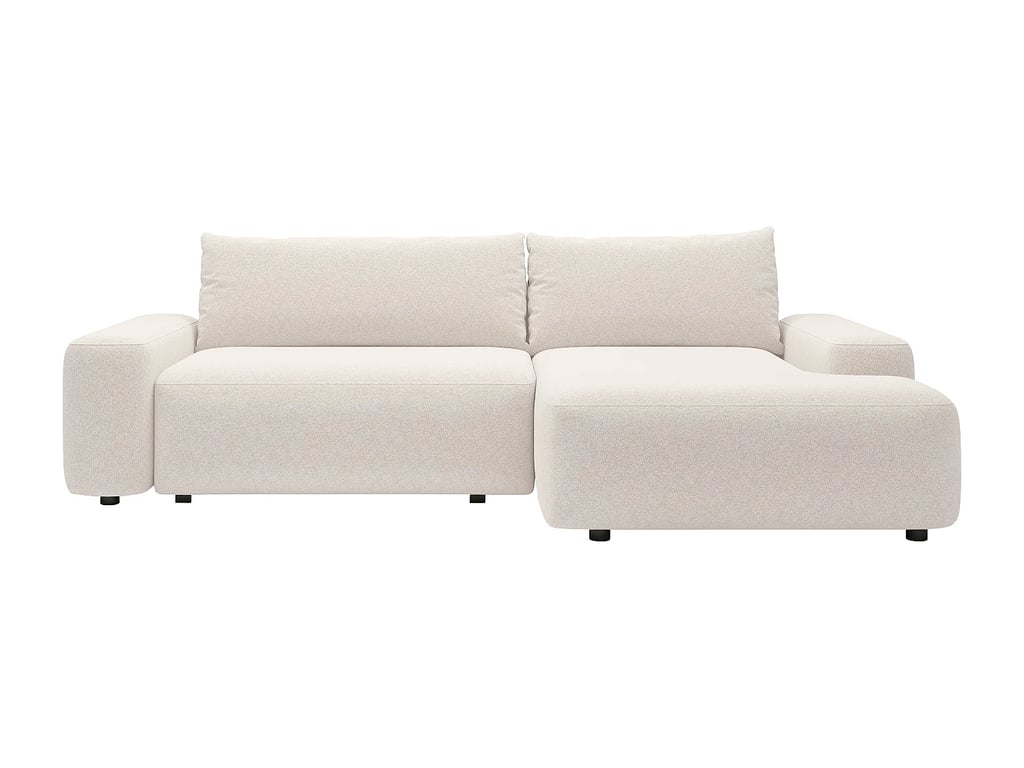 Daviso canapé d'angle convertible gauche 4 places tissu chiné beige - Vue supplémentaire 2