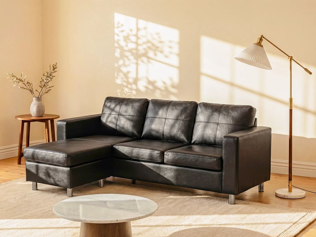 Produit similaire: Ackley canapé d'angle réversible 4 places simili noir