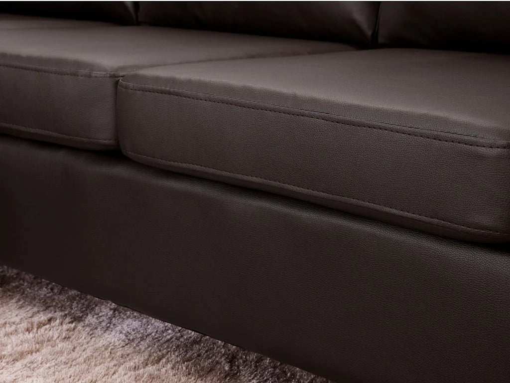Ackley canapé d'angle réversible 4 places simili marron - Vue supplémentaire 3