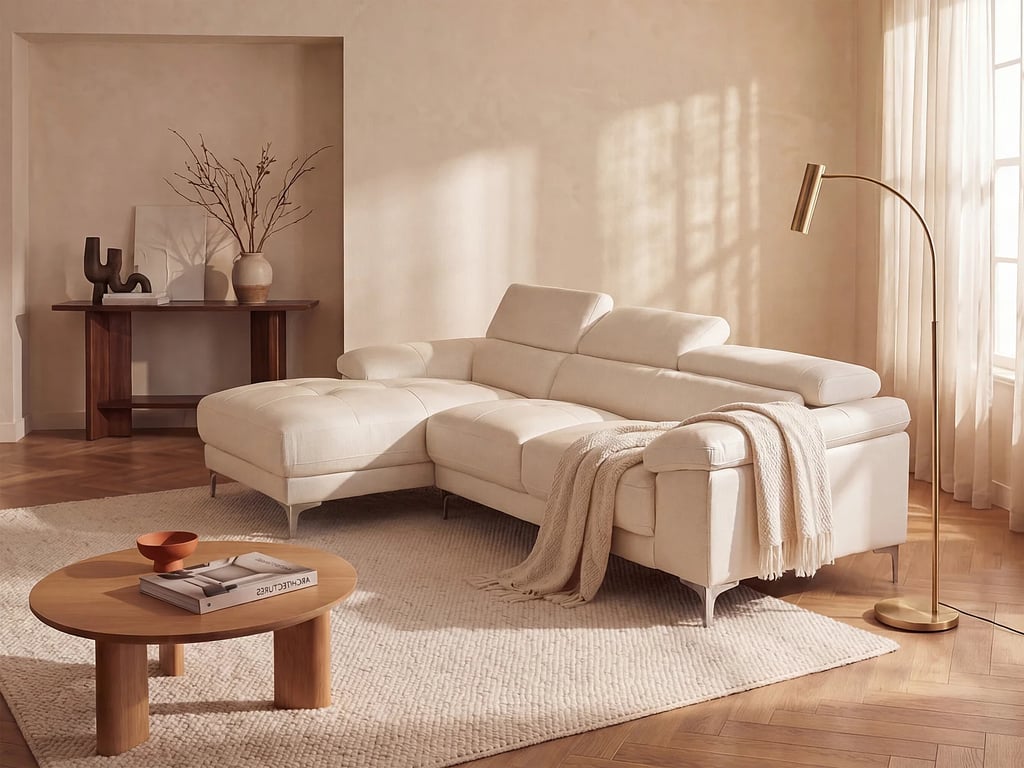 Produit similaire: Solange canapé d'angle gauche 4 places cuir blanc