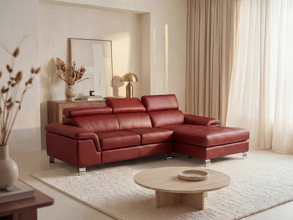 Produit similaire: Mishima canapé d'angle droit 4 places cuir rouge