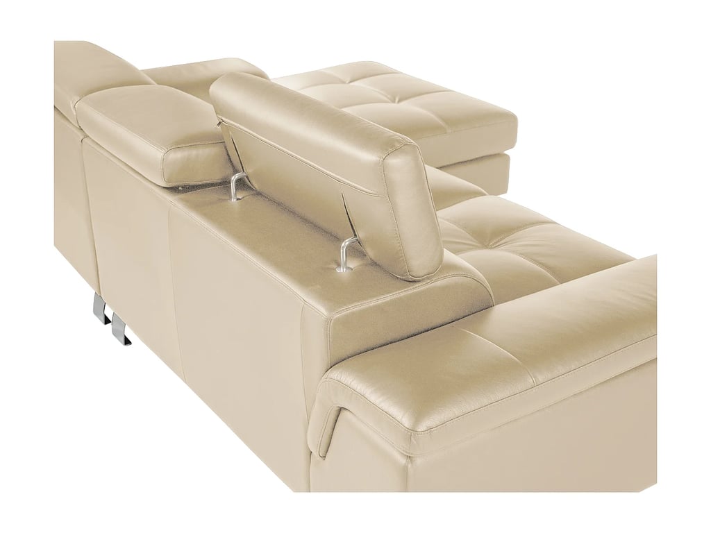 Mishima canapé d'angle droit 4 places cuir taupe - Vue supplémentaire 3