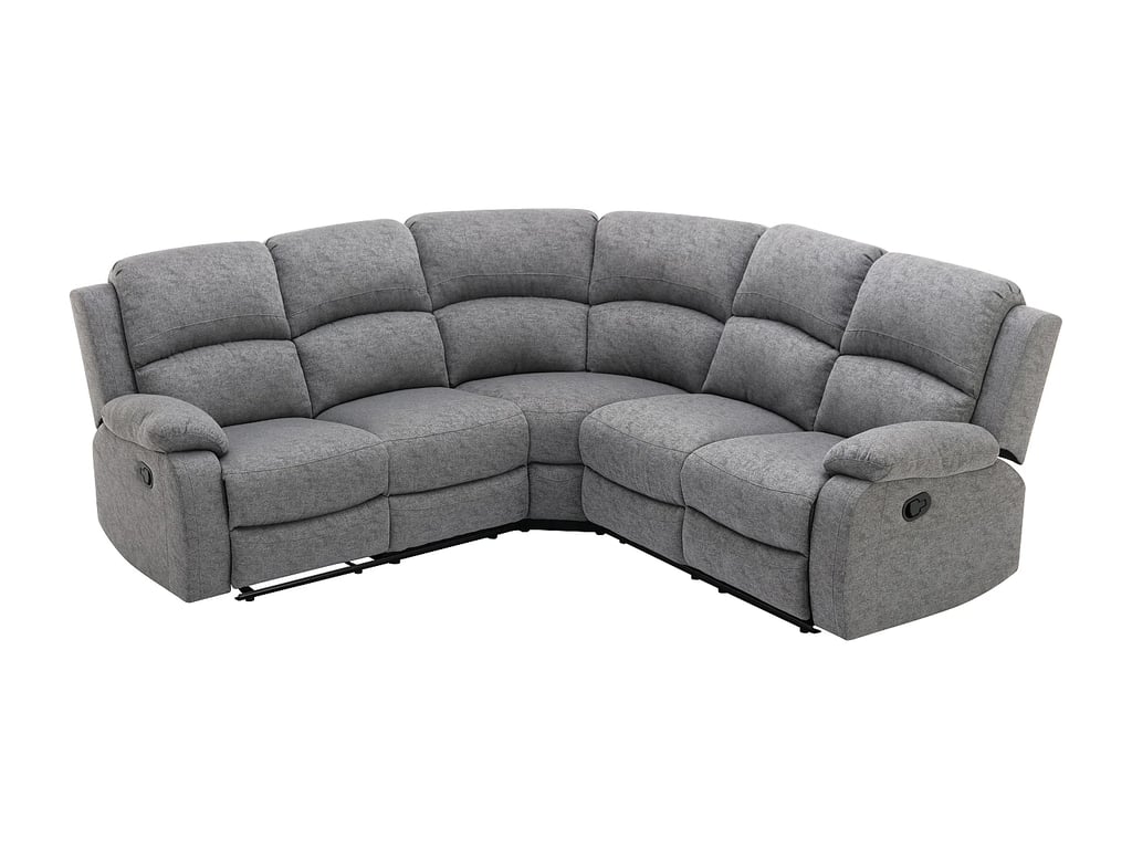 Rieti canapé d'angle 5 places tissu chiné gris relax - Vue supplémentaire 3