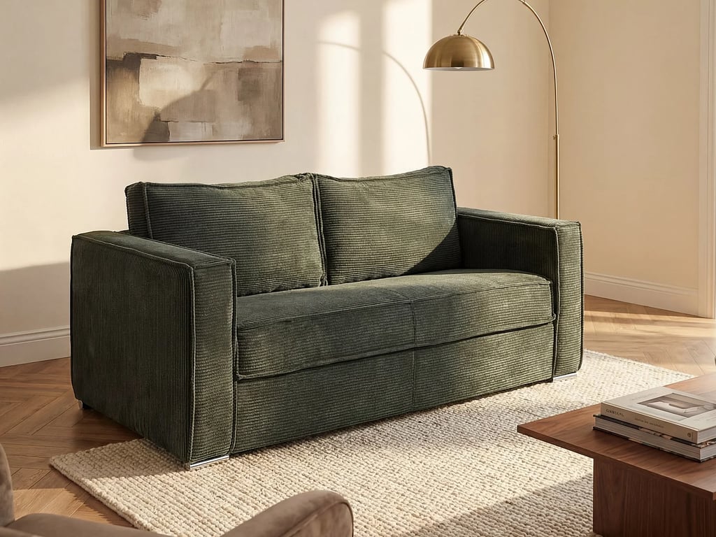 Produit similaire: Loreto canapé convertible 3 places velours côtelé vert