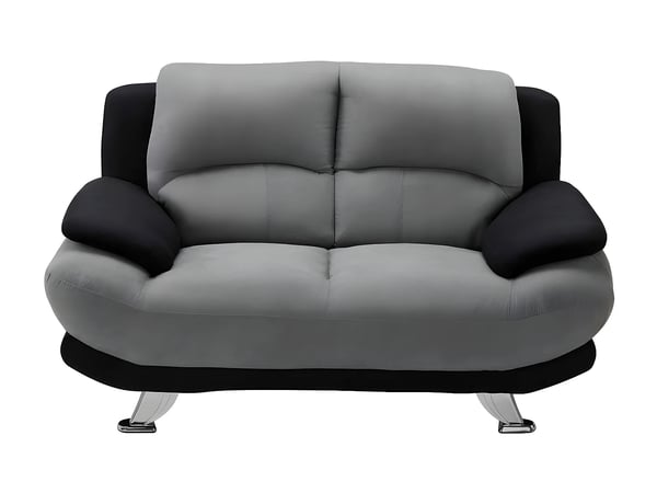 Musko canapé 2 places microfibre bicolore gris et noir