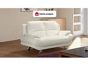 Musko canapé 2 places microfibre bicolore gris et noir - Vue supplémentaire 1