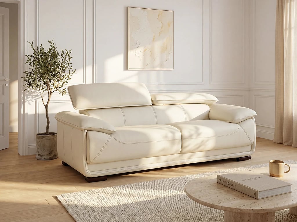Produit similaire: Macelo canapé 3 places cuir beige
