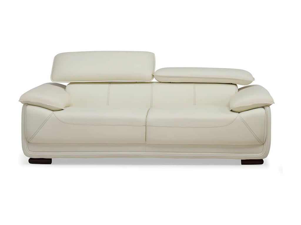 Macelo canapé 3 places cuir beige - Vue supplémentaire 2