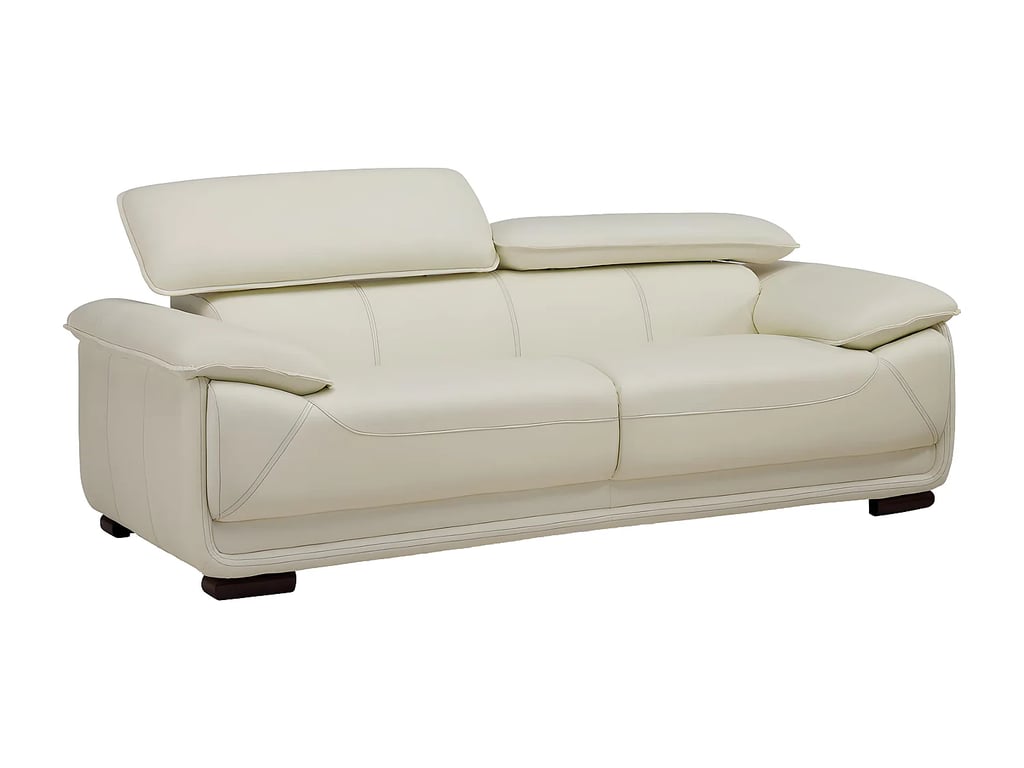 Macelo canapé 3 places cuir beige - Vue supplémentaire 3