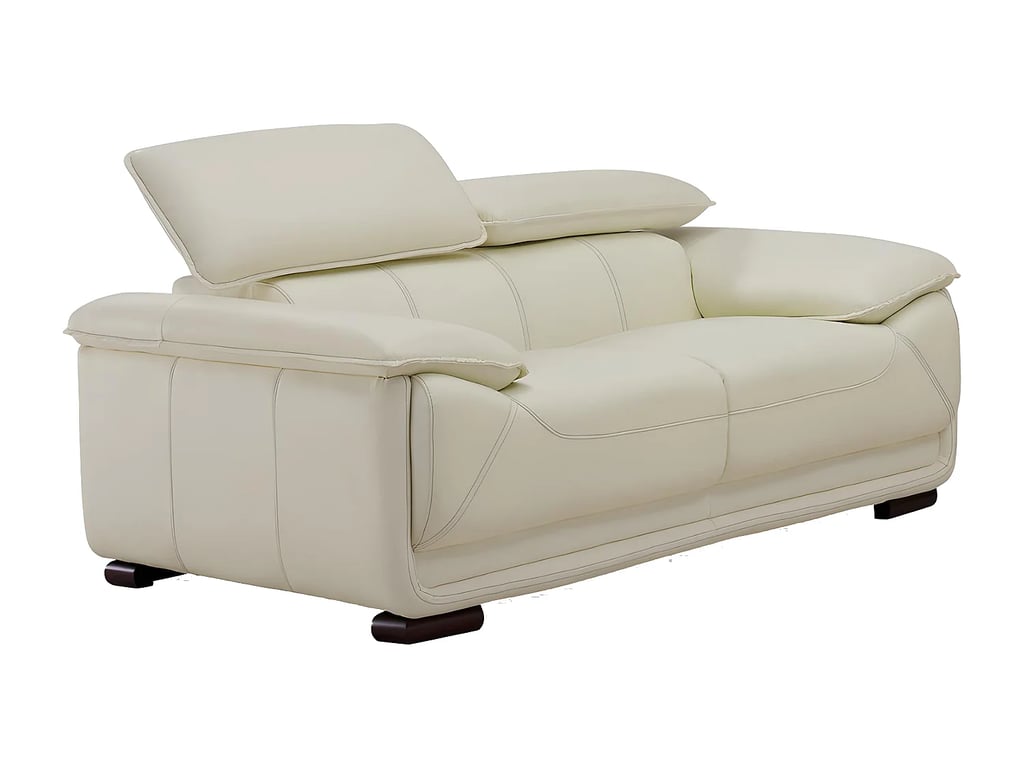 Macelo canapé 2 places cuir beige - Vue supplémentaire 3