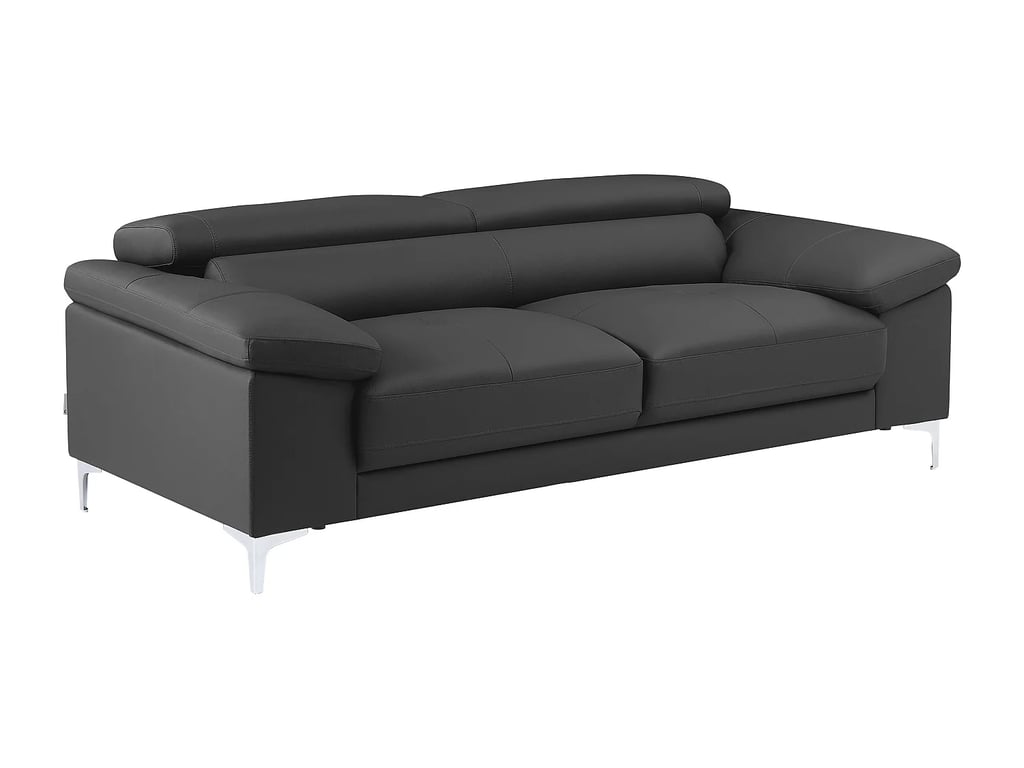 Solange canapé 3 places cuir gris - Vue supplémentaire 3