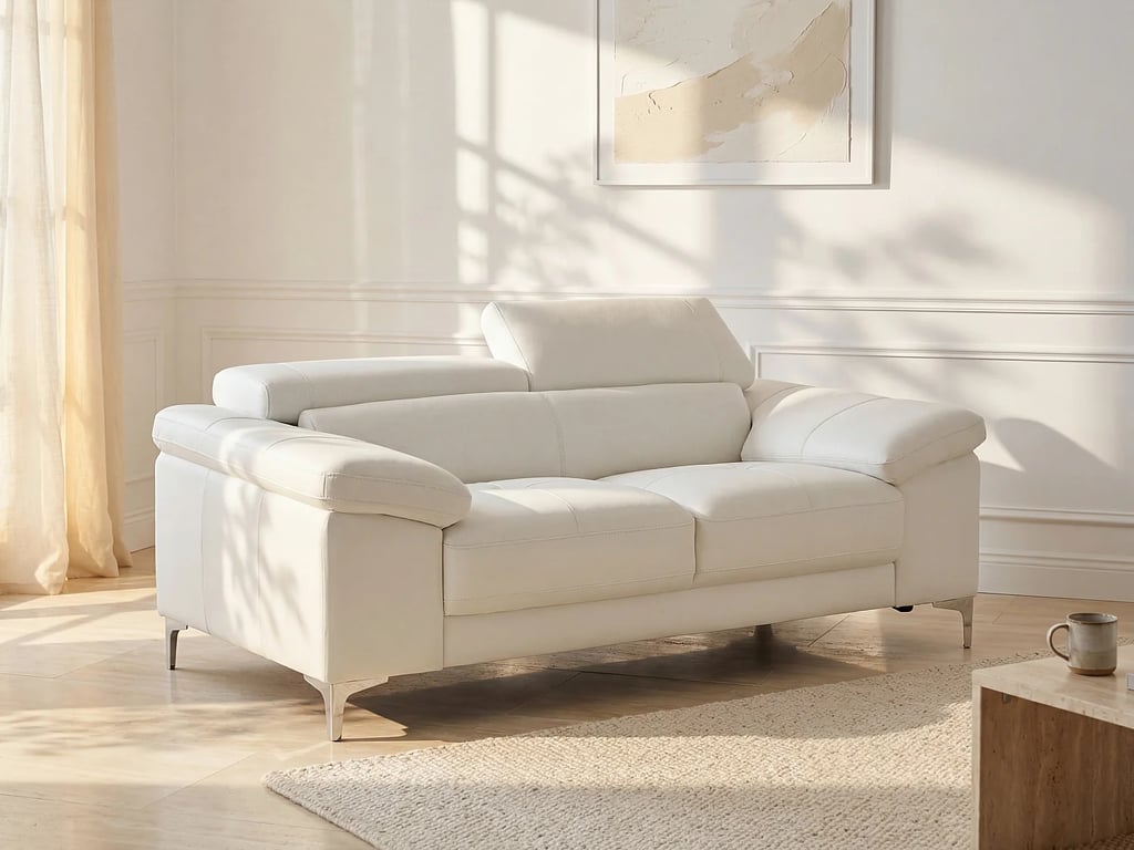 Produit similaire: Solange canapé 2 places cuir blanc