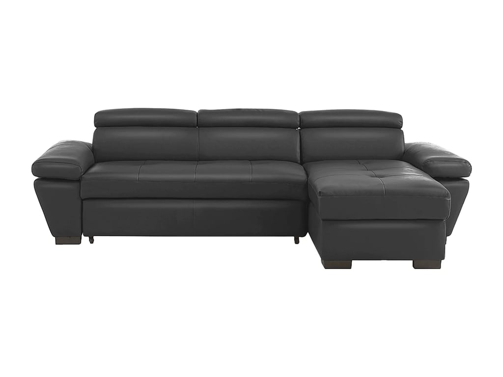 Jonova canapé d'angle convertible droit 4 places cuir gris - Vue supplémentaire 2