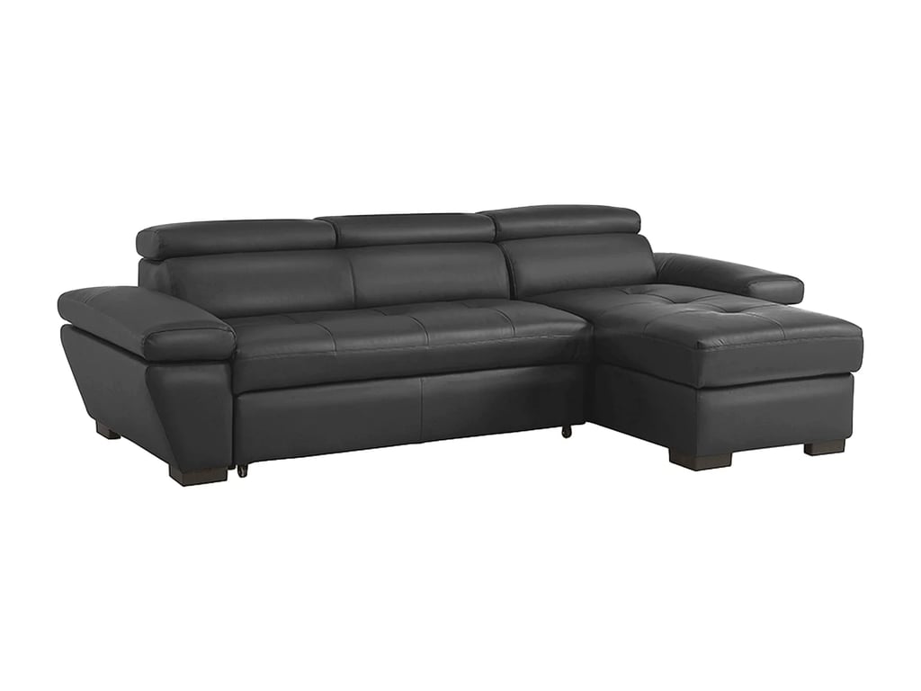 Jonova canapé d'angle convertible droit 4 places cuir gris - Vue supplémentaire 3