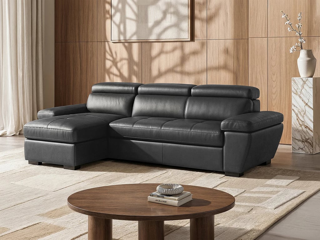 Produit similaire: Jonova canapé d'angle convertible gauche 4 places cuir gris