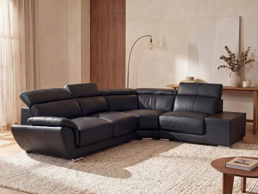 Produit similaire: Nahia canapé d'angle droit 5 places cuir noir