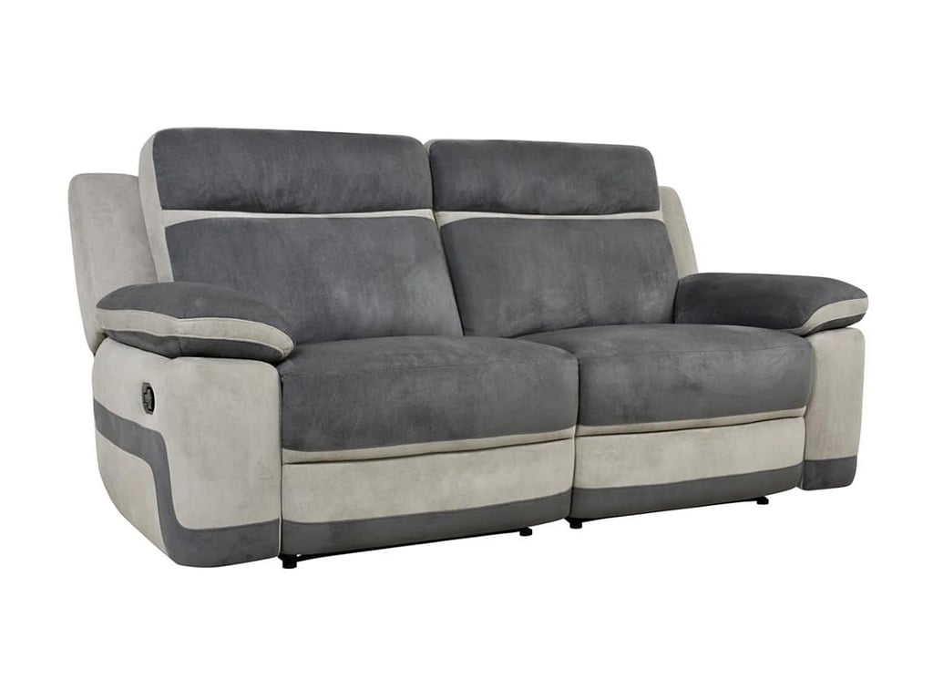 Talca canapé 3 places microfibre gris relax - Vue supplémentaire 3