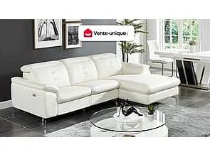 Lismore canapé d'angle droit 4 places cuir de buffle beige relax électrique - Vue supplémentaire 1