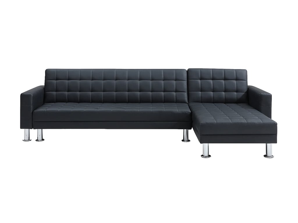Willis II - Canapé d'angle convertible réversible 5 places similicuir noir - Vue supplémentaire 2