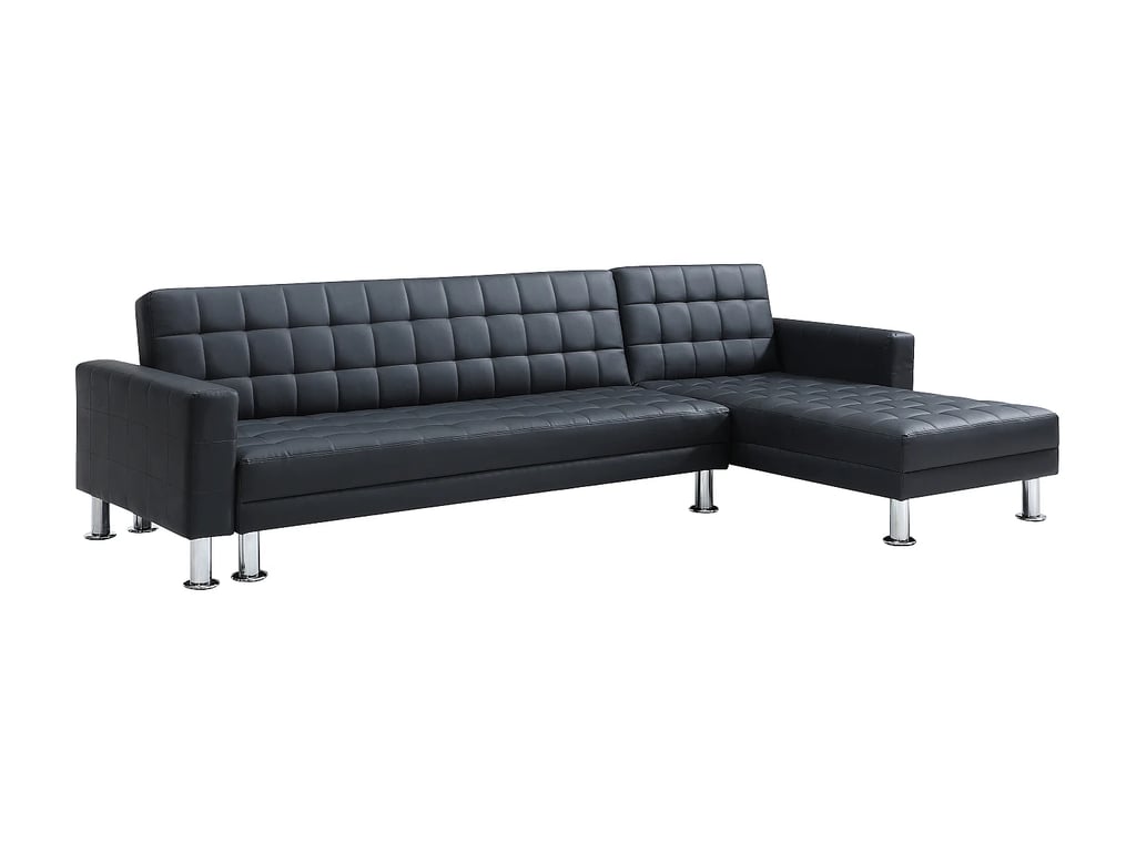 Willis II - Canapé d'angle convertible réversible 5 places similicuir noir - Vue supplémentaire 3