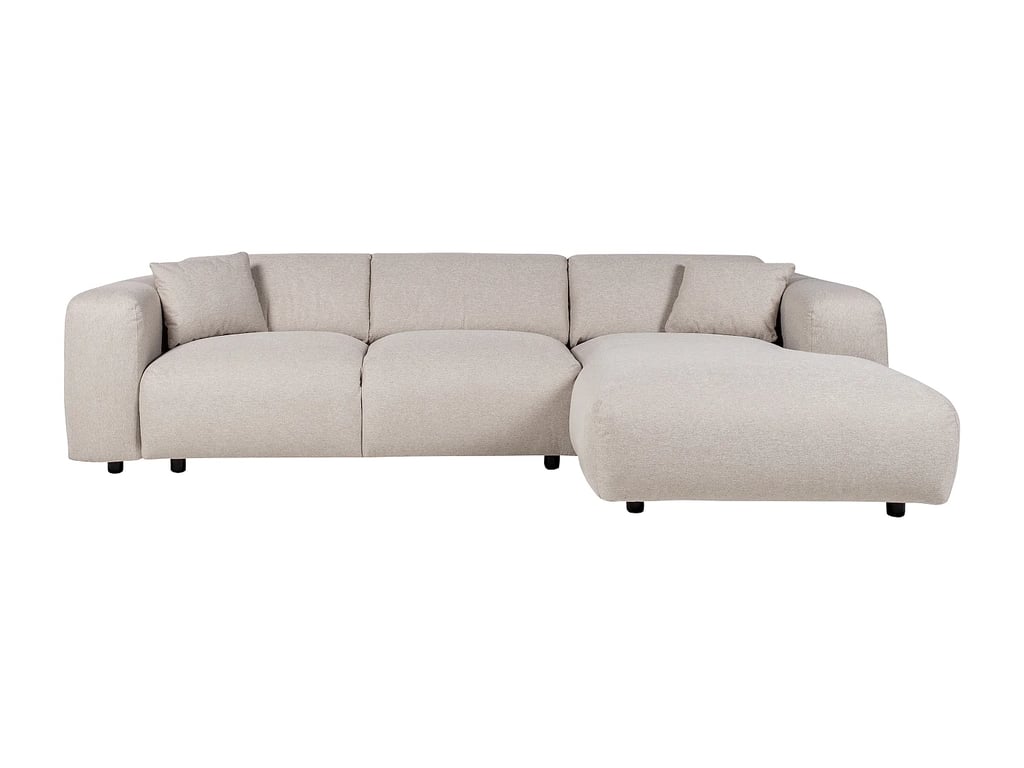 Pogni canapé d'angle droit 5 places tissu chiné beige - Vue supplémentaire 2