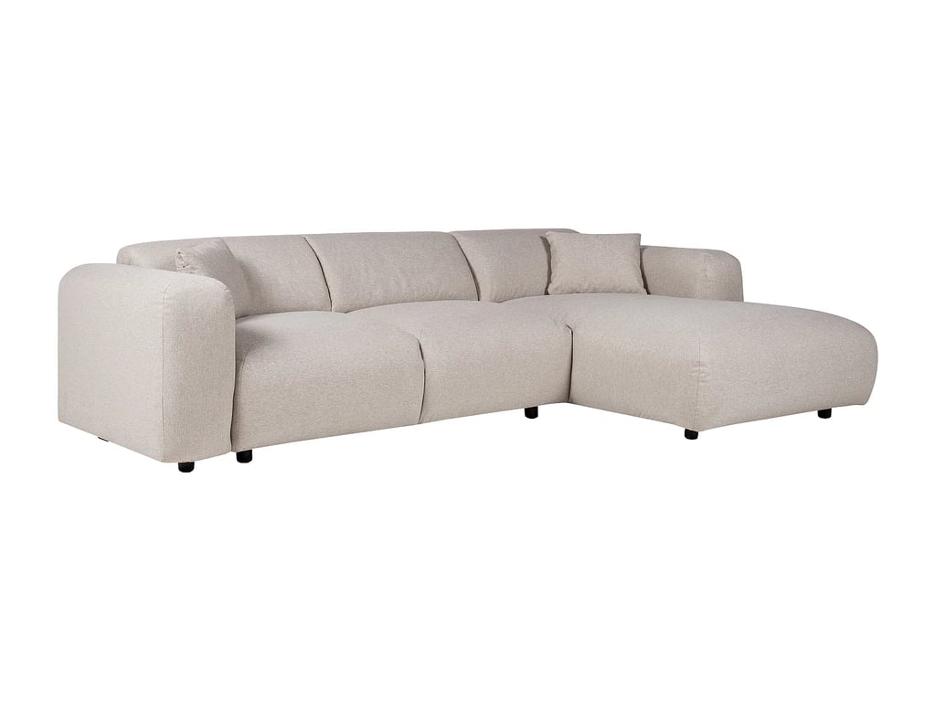 Pogni canapé d'angle droit 5 places tissu chiné beige - Vue supplémentaire 3