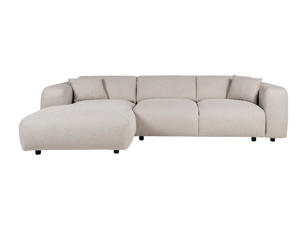 Pogni canapé d'angle gauche 5 places tissu chiné beige - Vue supplémentaire 2