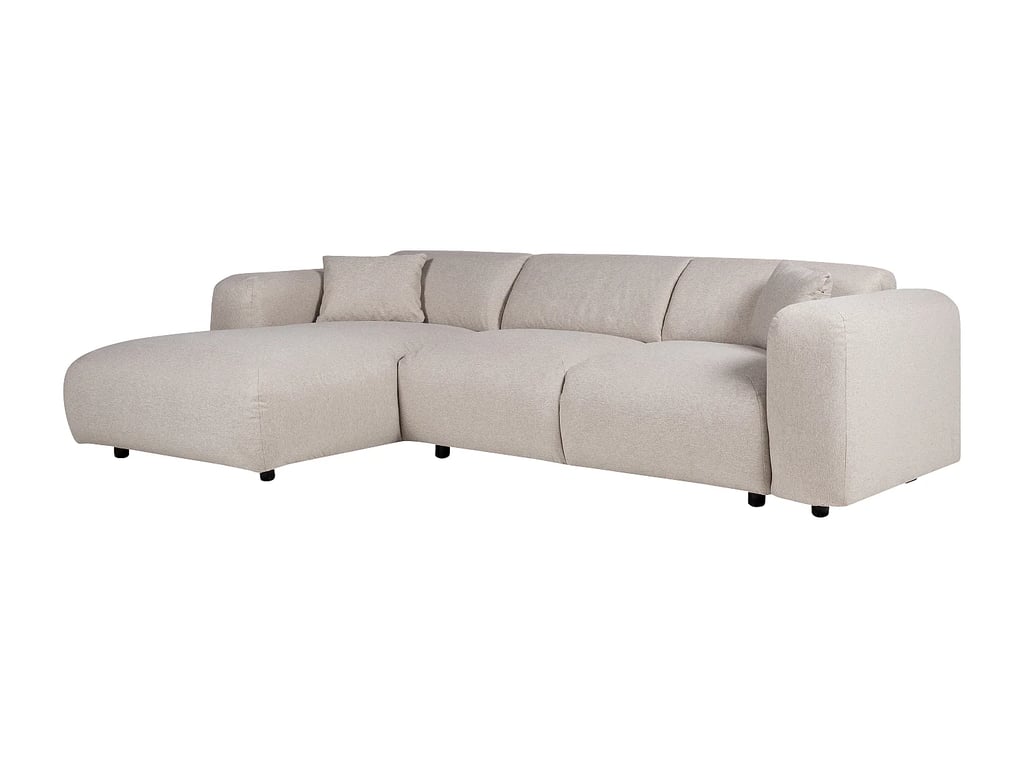 Pogni canapé d'angle gauche 5 places tissu chiné beige - Vue supplémentaire 3