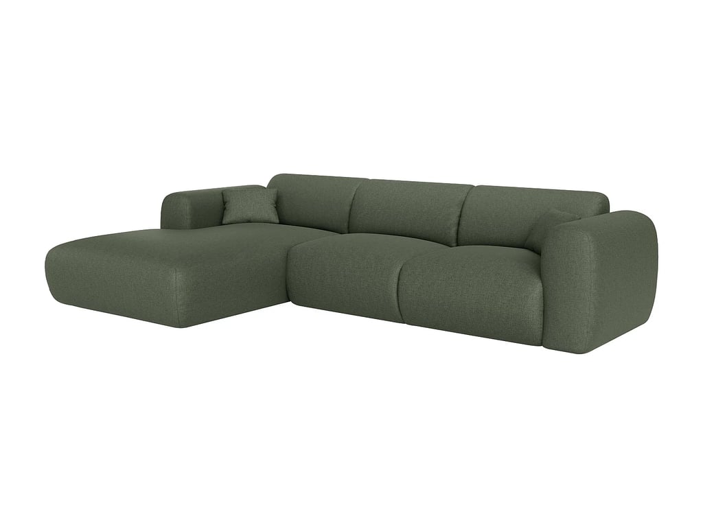Pogni canapé d'angle gauche 5 places tissu chiné vert - Vue supplémentaire 3