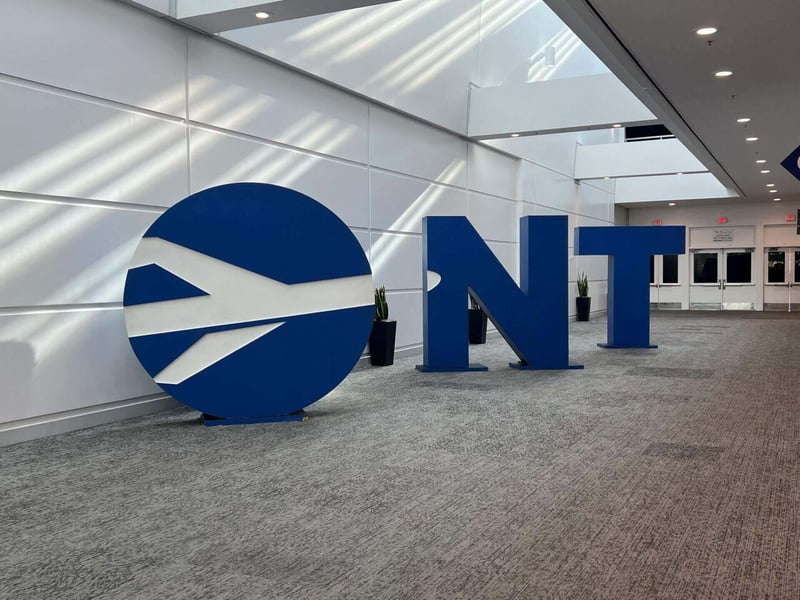 Ontario International Airport is an international airport two miles east of downtown Ontario, in San Bernardino County, California, United States, about 38 mi east of downtown Los Angeles and 18 mi west of downtown San Bernardino