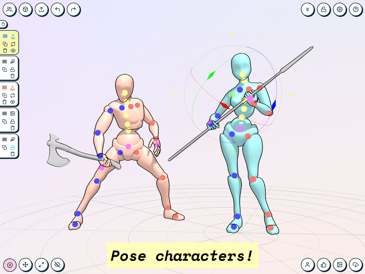 Pose characters!