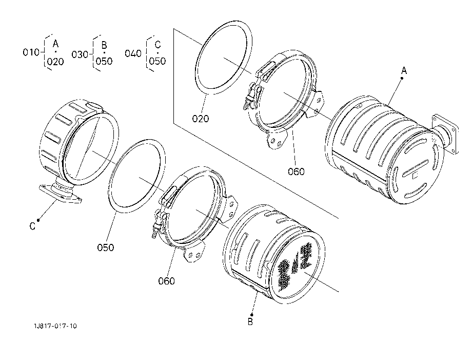 Diesel Oxidation Catalyst Muffler (Component Parts