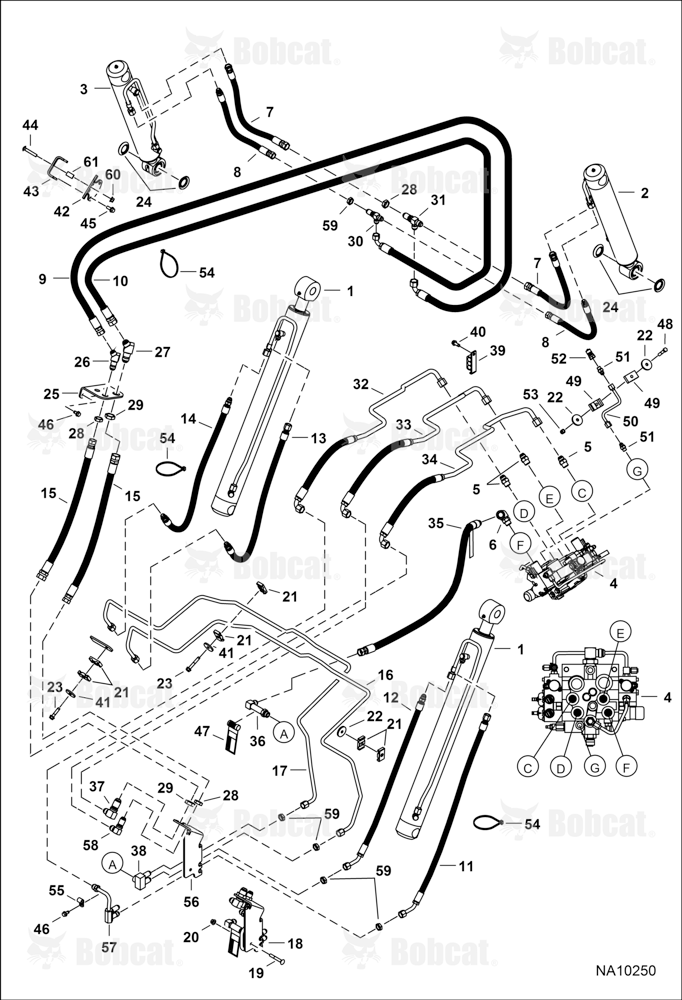 Hydraulic Circuitry (W/O BPV Junction Block) B3BU11001 - B3BU11168