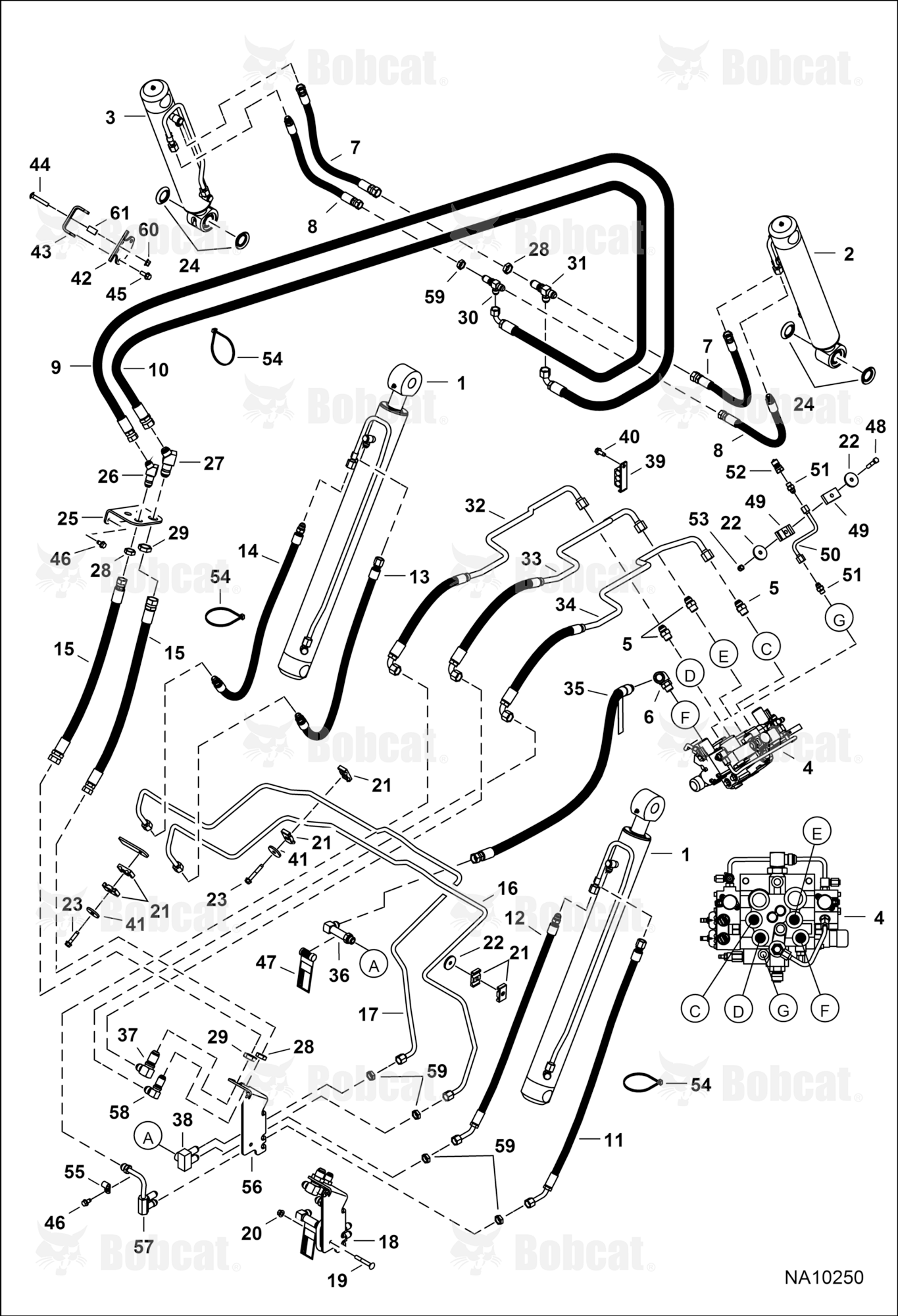 Hydraulic Circuitry (W/O BPV Junction Block)  B3BU11001 - B3BU11168