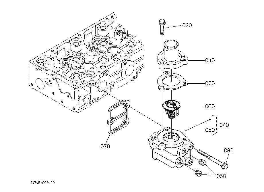 Water Flange And Thermostat