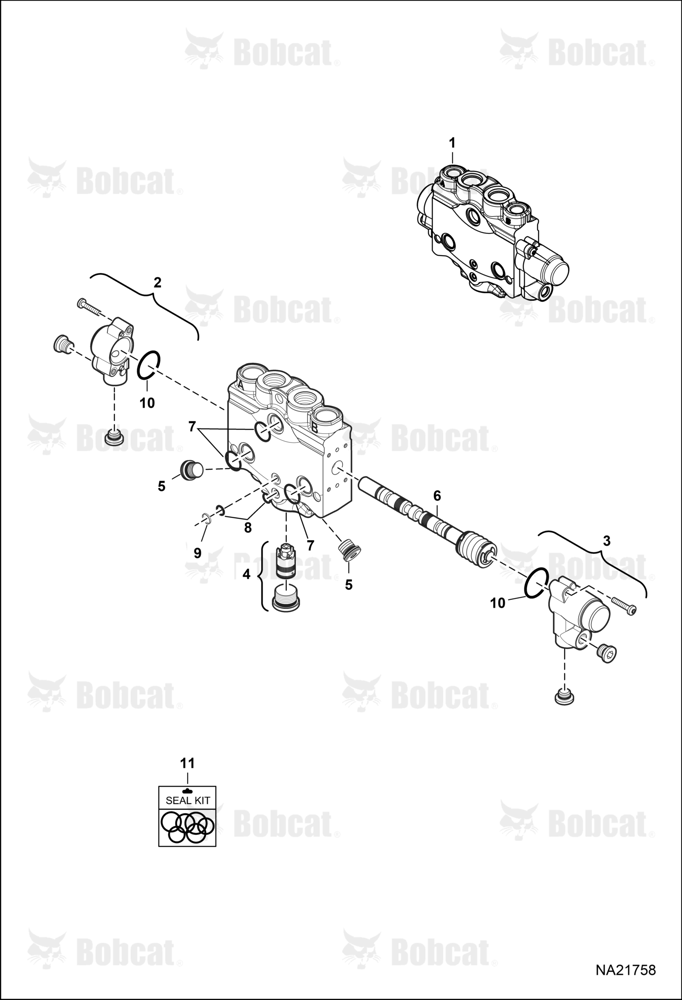 Hydraulic Control Valve (RH Travel Section)