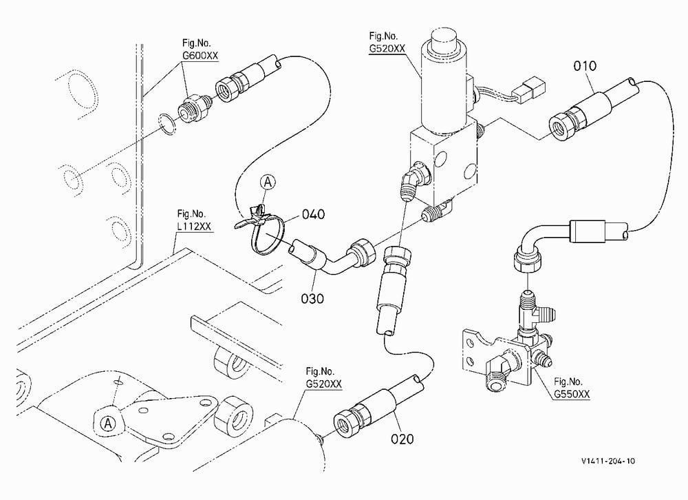 OIL PIPING (RIDE CONTROL) [POSITIONING BUCKET]