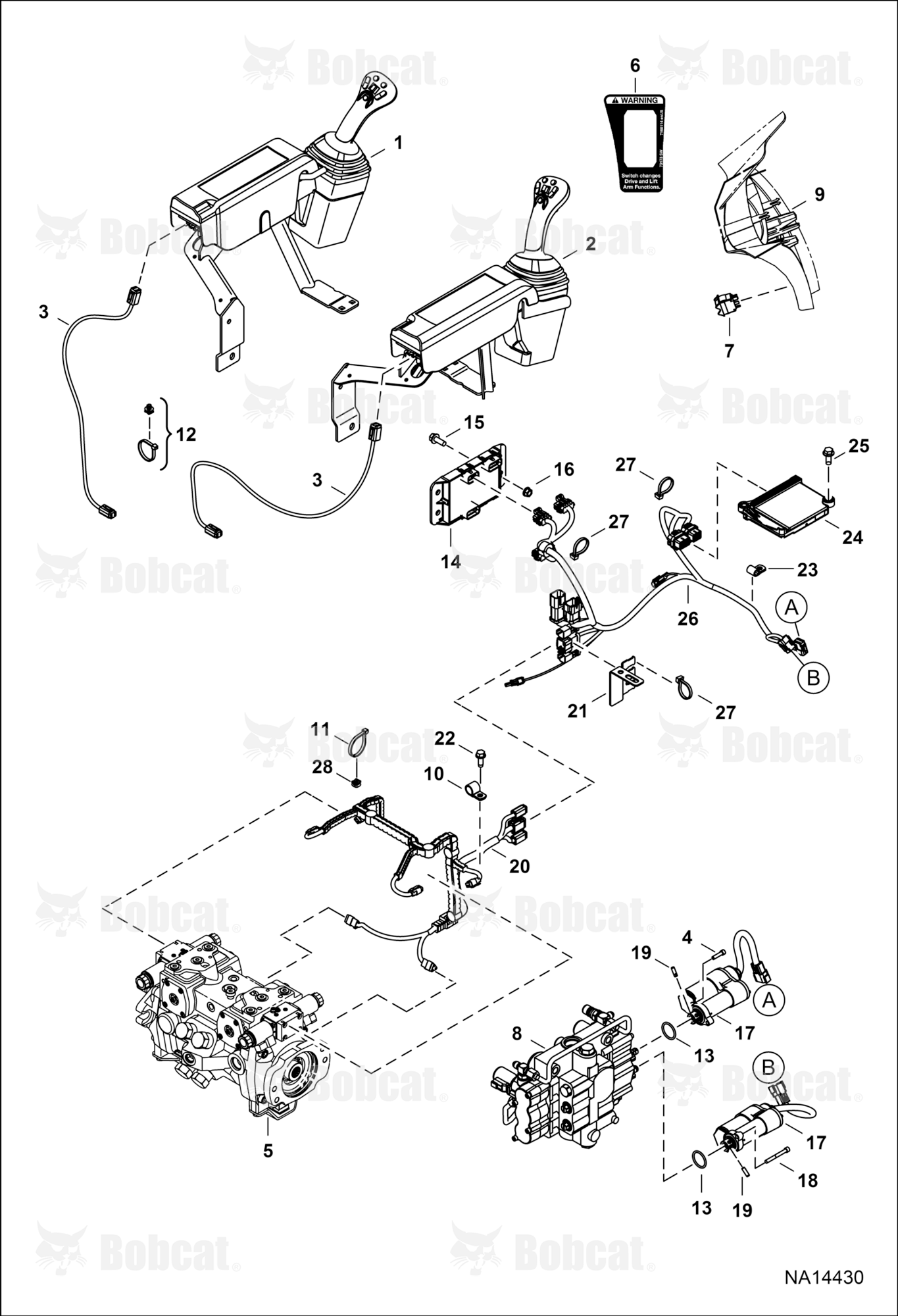 Controls Electrical (Selectable Joystick Controls) (3 Connection ACS Controller) B4J711001 - B4J712796