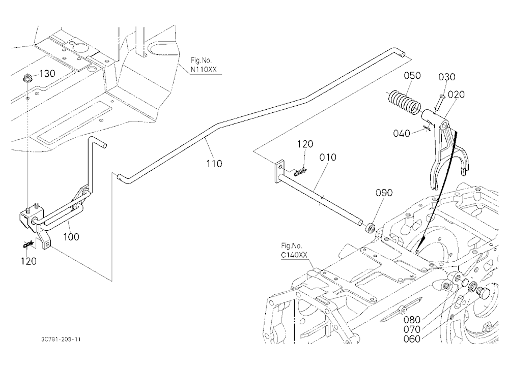 Rear Differential Lock Shift Fork