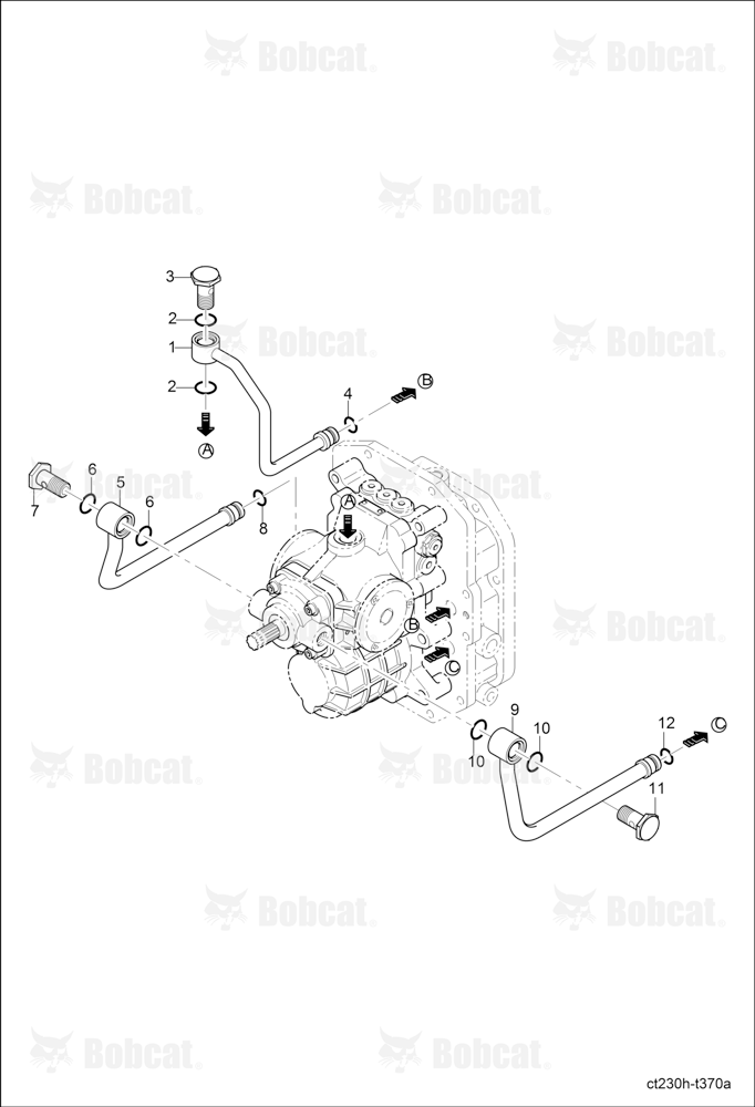 HST Inner Hydraulic Line Group