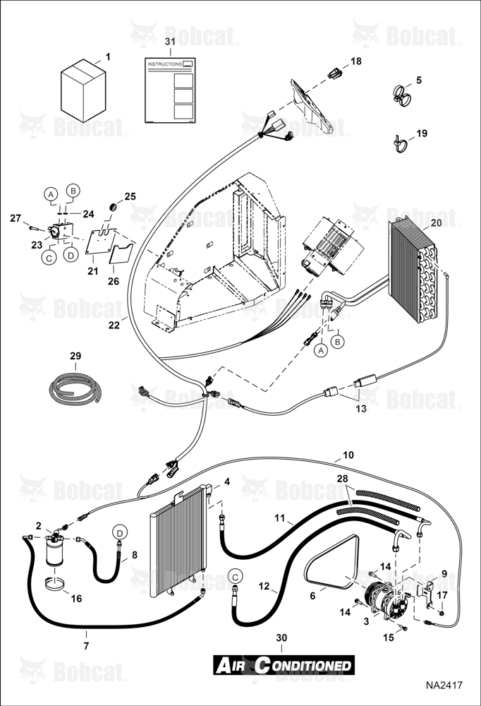 Heater & A/C (A/C Kit) A94H11001 - A94H13144, AC2N11001 - AC2N13062