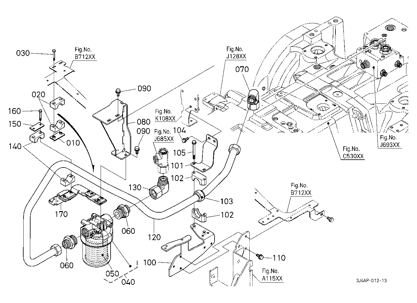 Hydraulic Oil Line (Oil Filter) [W/O Hydraulic Tra